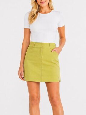 Ann Taylor LOFT Lime Green Mini Skirt Size 2
